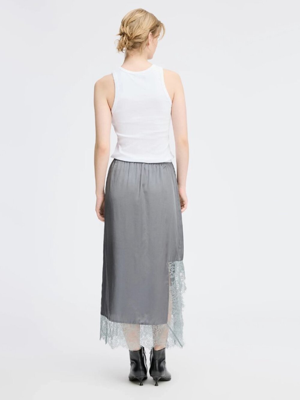 Munthe "Ravin" Slip Skirt w Lace in Grey, size 34. Fits like US 2/4 - Picture 12 of 12